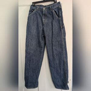 Levi's SilverTab Jeans Mens 31x34 Blue Carpenter Hammer Loop Workwear Baggy